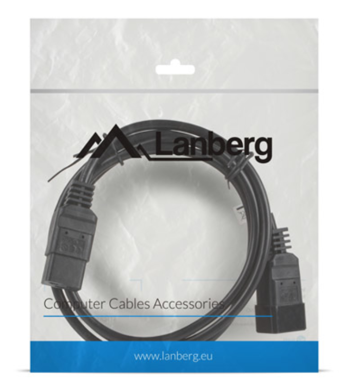 Lanberg CA-C19E-10CC-0018-BK cable de transmisión Negro 1,8 m C19 acoplador C20 acoplador