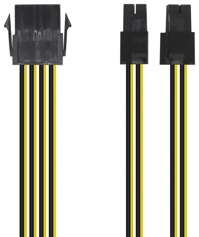 AISENS Cable Alimentación, 8pin/H-4+4pin/M, 30cm