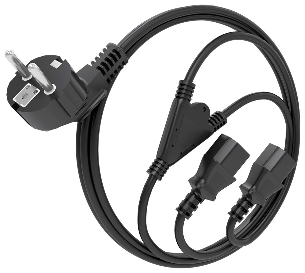AISENS A132-0864 cable de transmisión 3 m CEE7/7 Acoplador C13 2 x