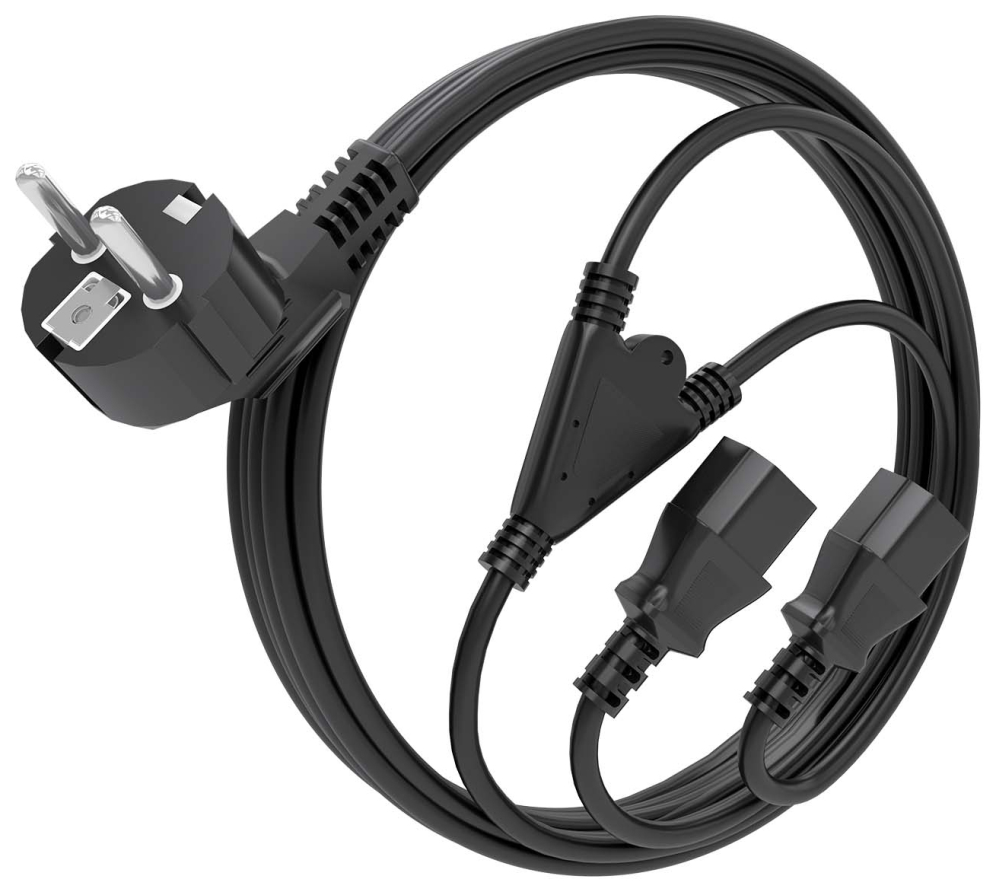 AISENS A132-0865 cable de transmisión 3 m CEE7/7 Acoplador C13 2 x