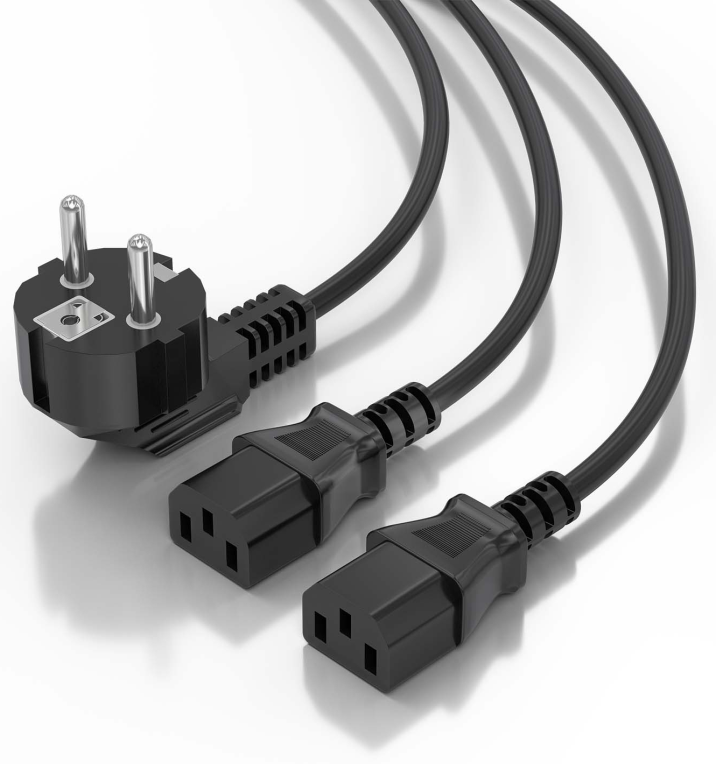 AISENS A132-0865 cable de transmisión 3 m CEE7/7 Acoplador C13 2 x