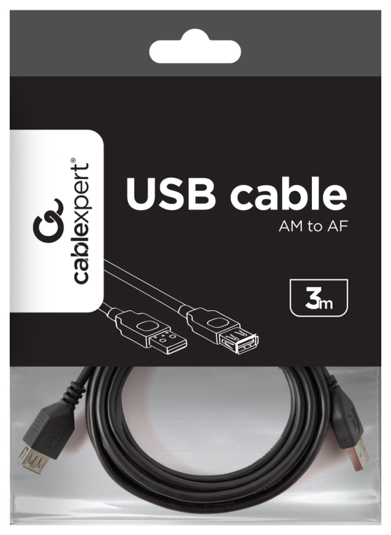 Gembird 3m USB 2.0 A M/FM cable USB USB A Negro