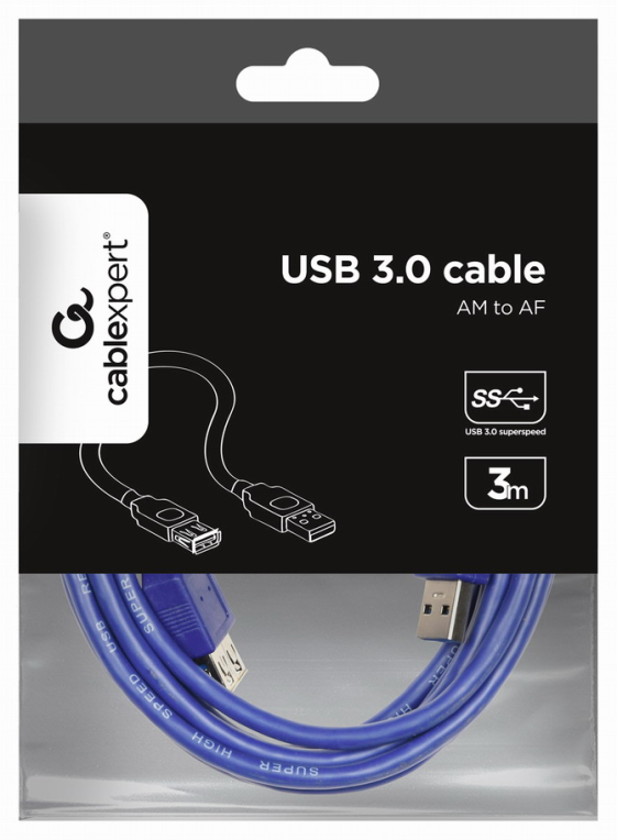 Gembird 3m USB 3.0 A M/FM cable USB USB 3.2 Gen 1 (3.1 Gen 1) USB A Azul