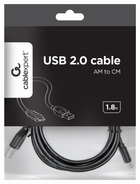 Gembird Kabel / Adapter cable USB USB 2.0 1,8 m USB A USB C 0,48 Gbit/s Negro