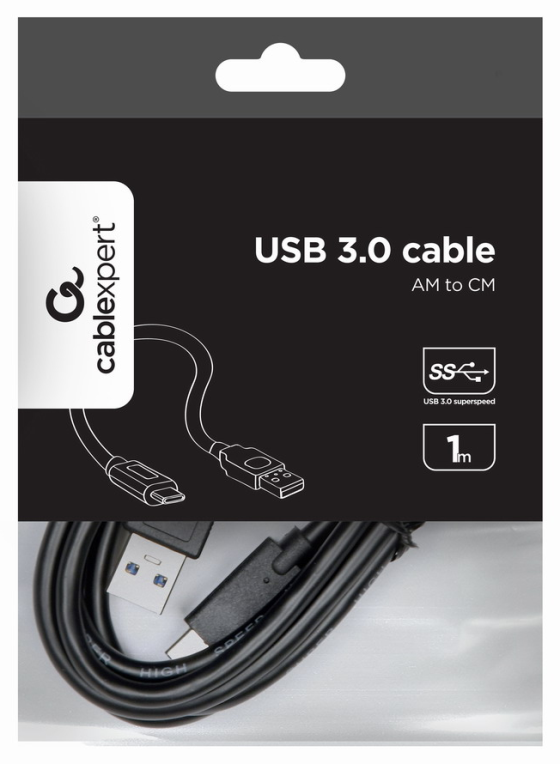 Gembird CCP-USB3-AMCM-1M cable USB USB 3.2 Gen 1 (3.1 Gen 1) USB C USB A Negro