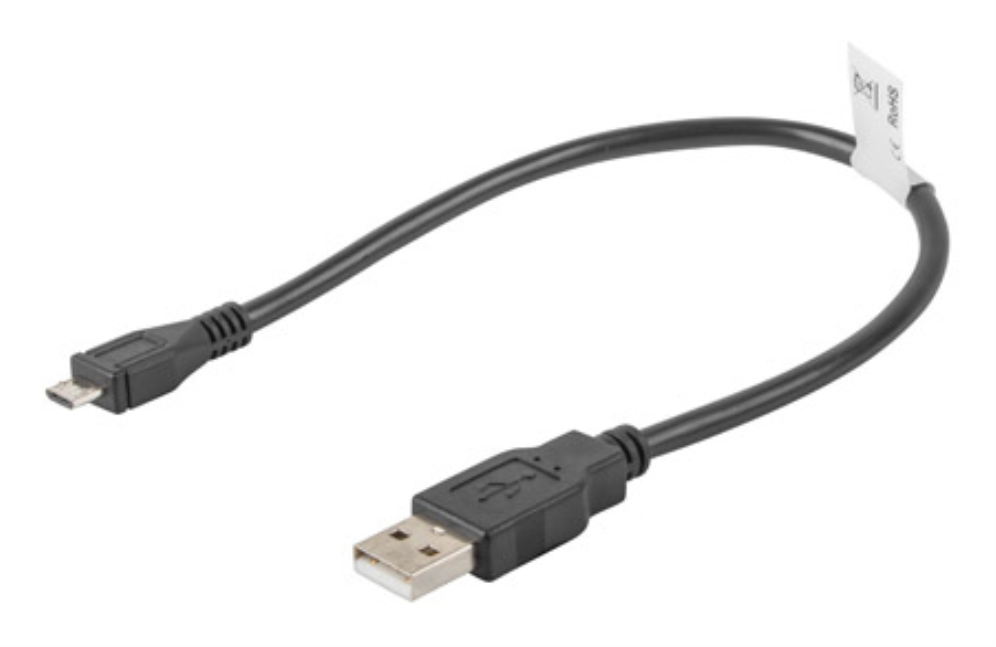 Lanberg CA-USBM-10CC-0003-BK cable USB USB 2.0 0,3 m Micro-USB B USB A 0,48 Gbit/s Negro