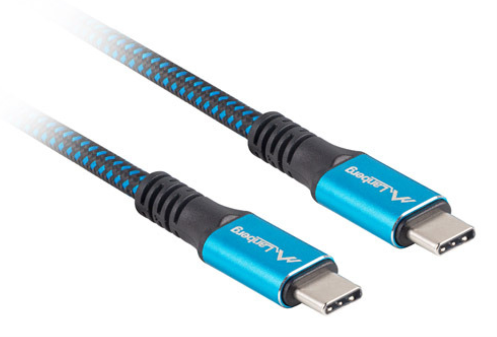 Lanberg CA-CMCM-45CU-0005-BK cable USB USB4 Gen 2x2 0,5 m USB C Negro, Azul