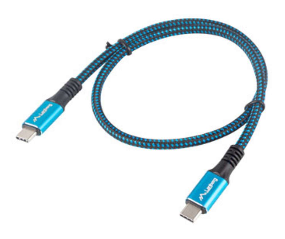 Lanberg CA-CMCM-45CU-0005-BK cable USB USB4 Gen 2x2 0,5 m USB C Negro, Azul