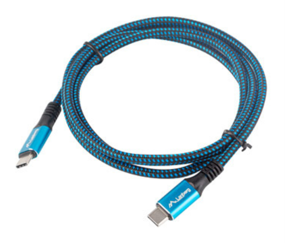 Lanberg CA-CMCM-45CU-0012-BK cable USB USB4 Gen 2x2 0,12 m USB C Negro, Azul