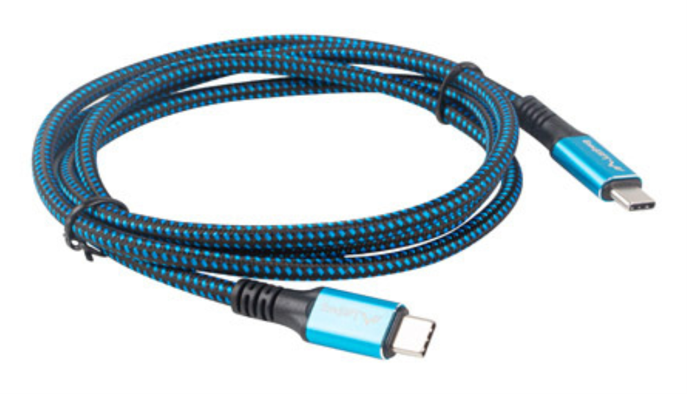 Lanberg CA-CMCM-45CU-0012-BK cable USB USB4 Gen 2x2 0,12 m USB C Negro, Azul