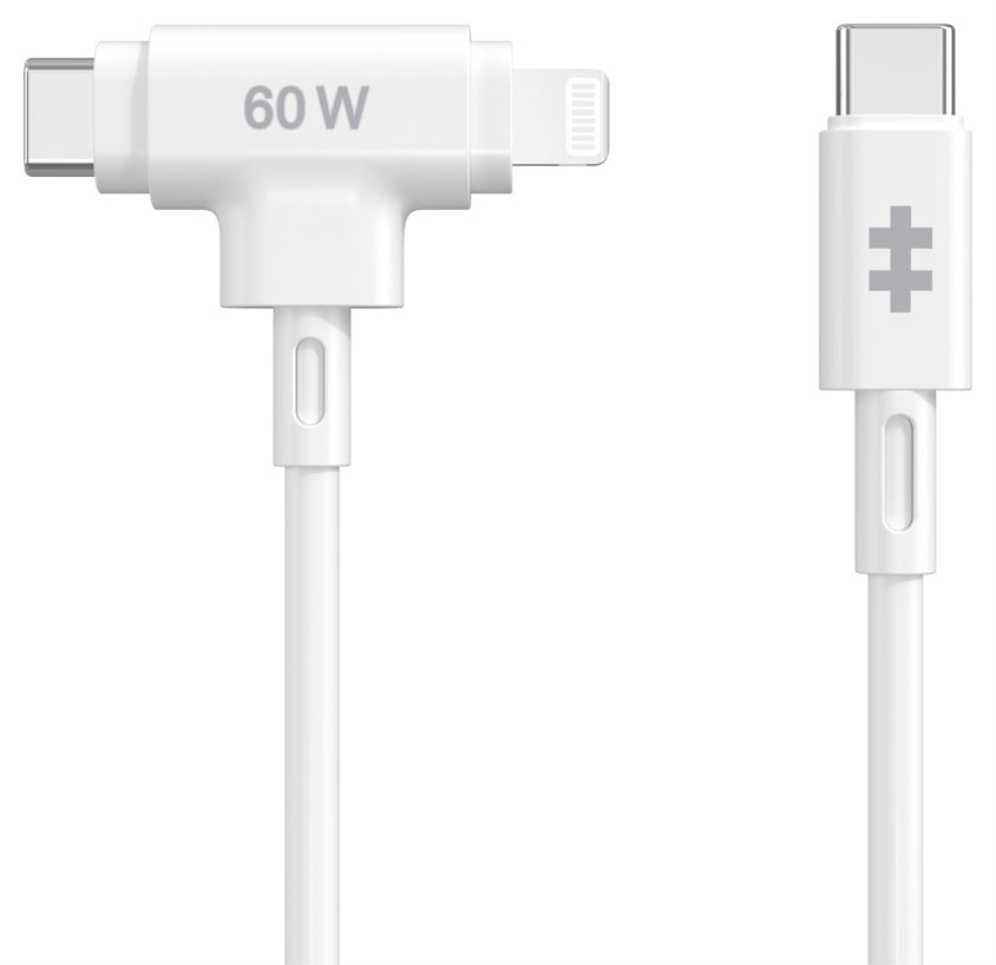 HYPER HyperJuice cable USB USB 2.0 1,5 m USB C USB C/Lightning Blanco