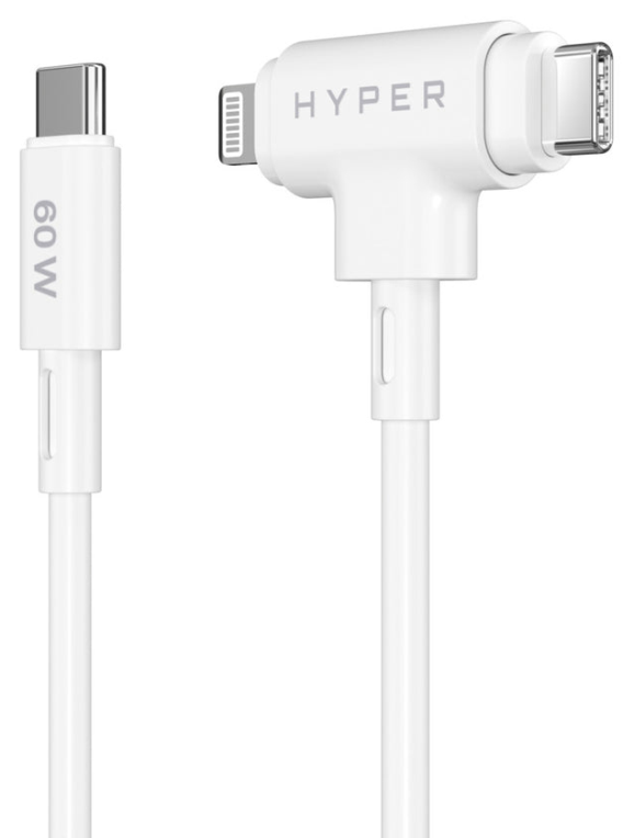 HYPER HyperJuice cable USB USB 2.0 1,5 m USB C USB C/Lightning Blanco