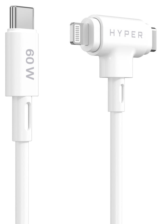 HYPER HyperJuice cable USB USB 2.0 1,5 m USB C USB C/Lightning Blanco