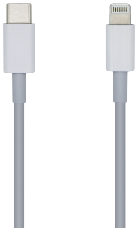 AISENS Cable USB 2.0 USB-? A Lightning PD 2A, Lightning/M-USB-?/M, Blanco, 1.0m