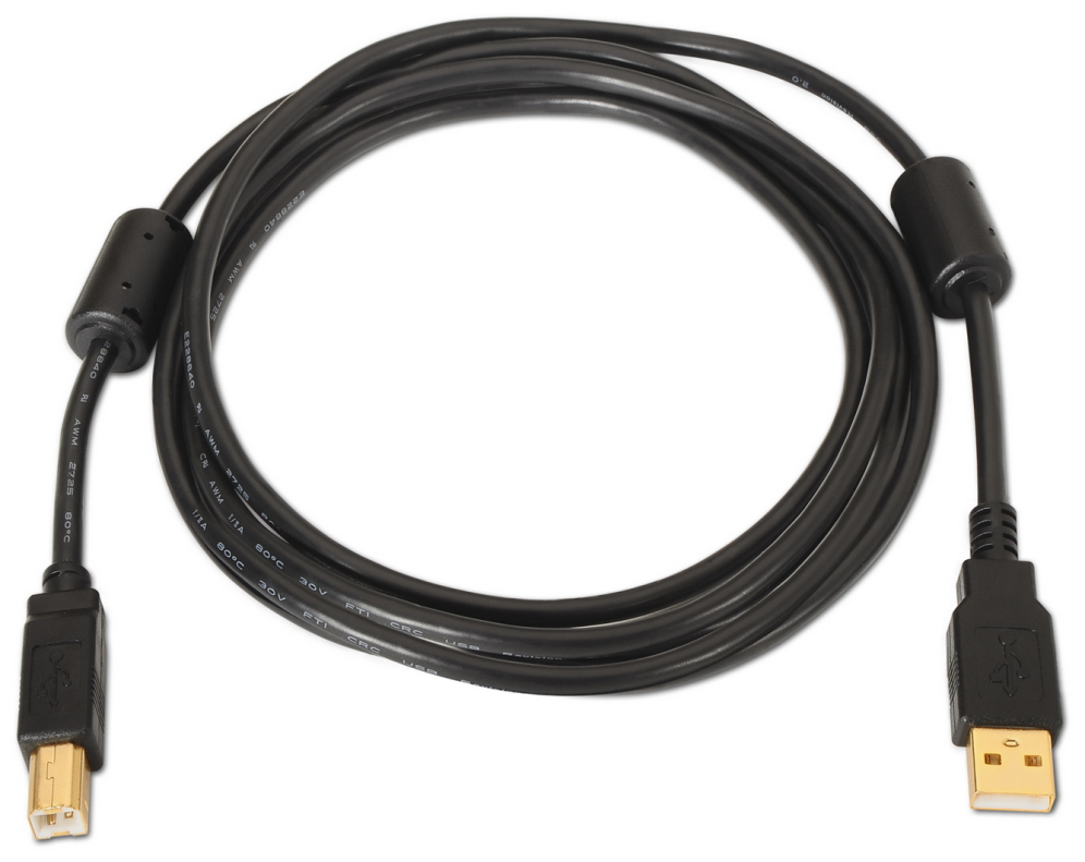 AISENS A101-0011 cable USB USB 2.0 5 m USB A USB B Negro