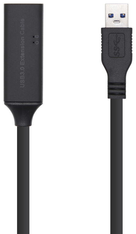 AISENS Cable USB 3.0 Prolongador Con Amplificador, Tipo A/M-A/H, Negro, 5.0m
