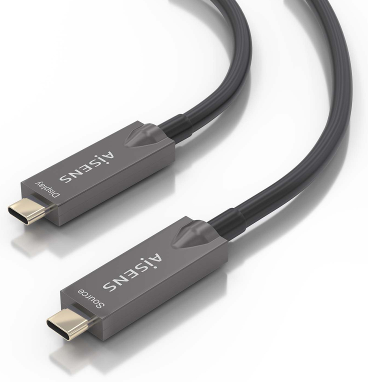 AISENS - Cable USB 3.1 Gen2 10Gbps AOC 4K@60Hz 3A 60W E-Marker, tipo USB-C/M-USB-C/M, Negro, 10m