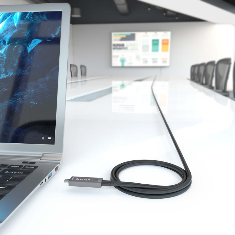 AISENS - Cable USB 3.1 Gen2 10Gbps AOC 4K@60Hz 3A 60W E-Marker, tipo USB-C/M-USB-C/M, Negro, 10m