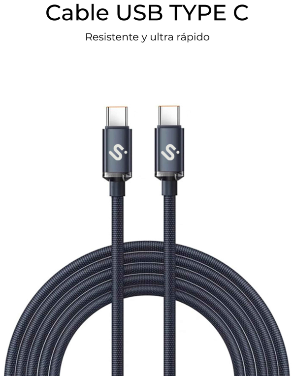 SUBBLIM CABLE OPTIMUS 60W C-C 1m BLACK