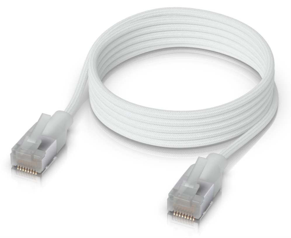 Ubiquiti UACC-Cable-Patch-EL-C6A-1M-W cable de red Translúcido, Blanco Cat6a Alrededor