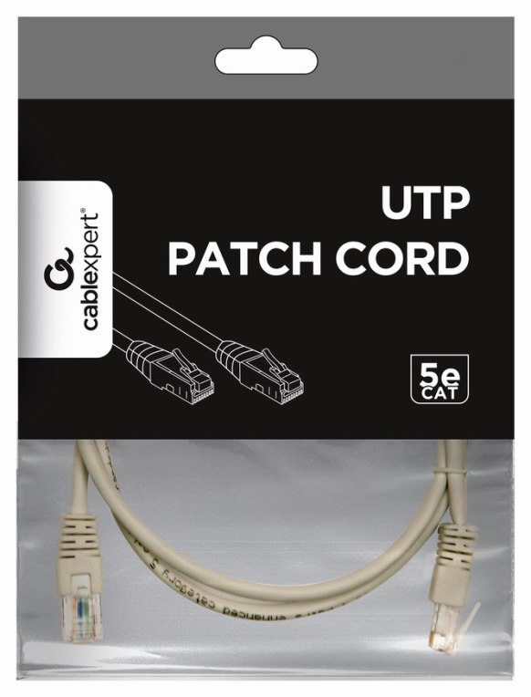 Gembird espinal CAT5e UTP Patch , gris , 1 m