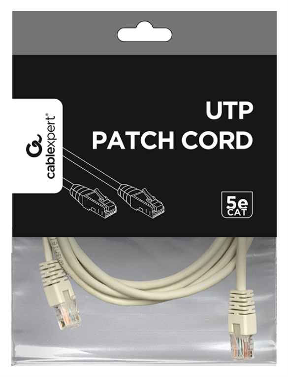 Gembird espinal CAT5e UTP Patch , gris , 3 m
