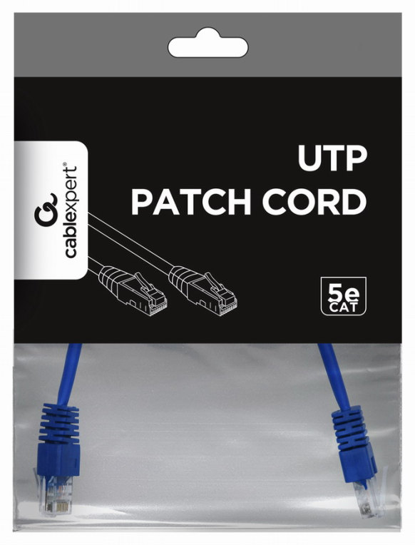 Gembird Patch Cord Cat.5e 0.25m cable de red Azul 0,25 m Cat5e U/UTP (UTP)