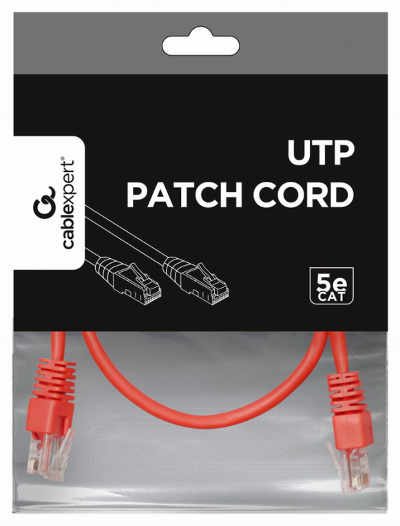 Gembird Patch Cord Cat.5e UTP 0.25m cable de red Rojo 0,25 m Cat5e U/UTP (UTP)