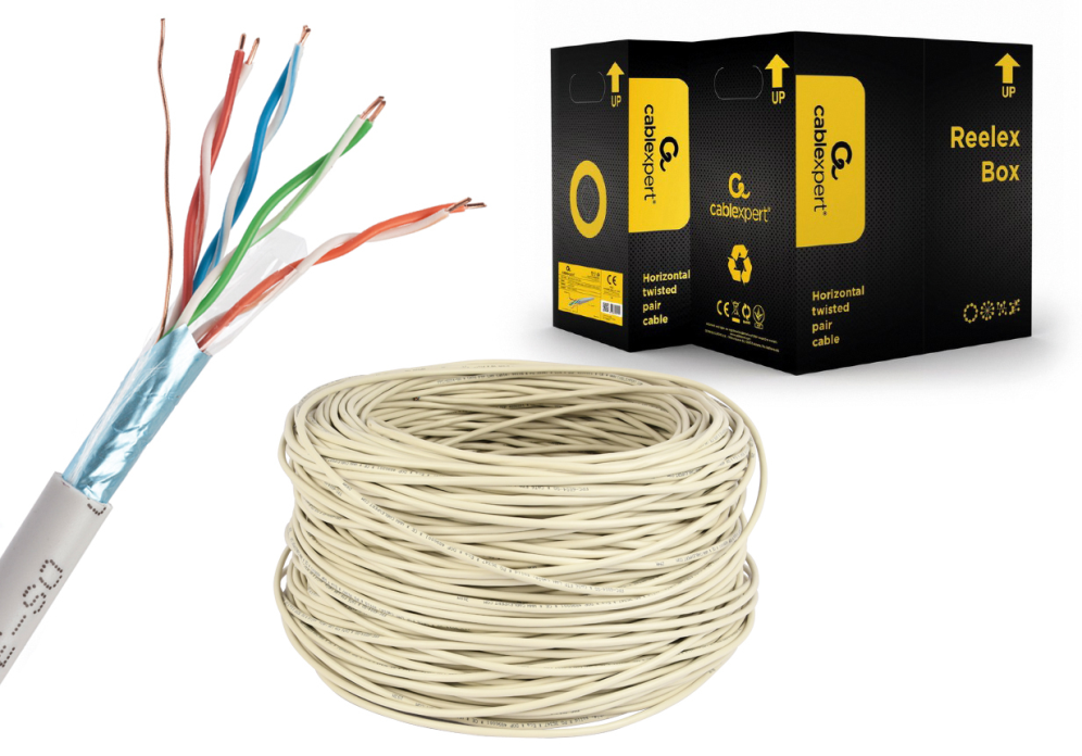 Gembird Cat5e, 305m cable de red Gris F/UTP (FTP)