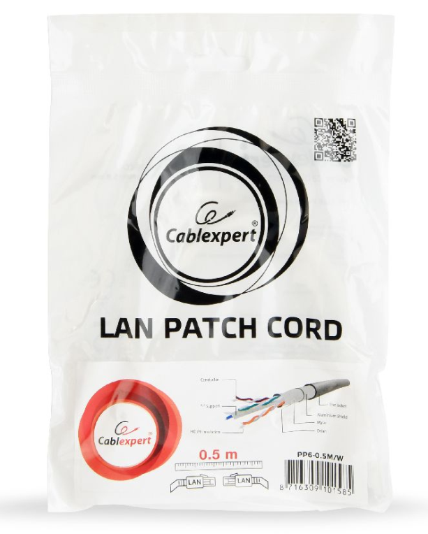Gembird PP6-0.25M/W cable de red Blanco 0,25 m Cat6 F/UTP (FTP)