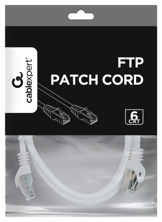 Gembird PP6-1M/W cable de red Blanco Cat6 F/UTP (FTP)