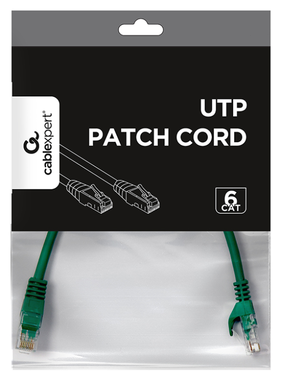 Gembird PP6U-0.25M/G cable de red Verde 0,25 m Cat6 U/UTP (UTP)