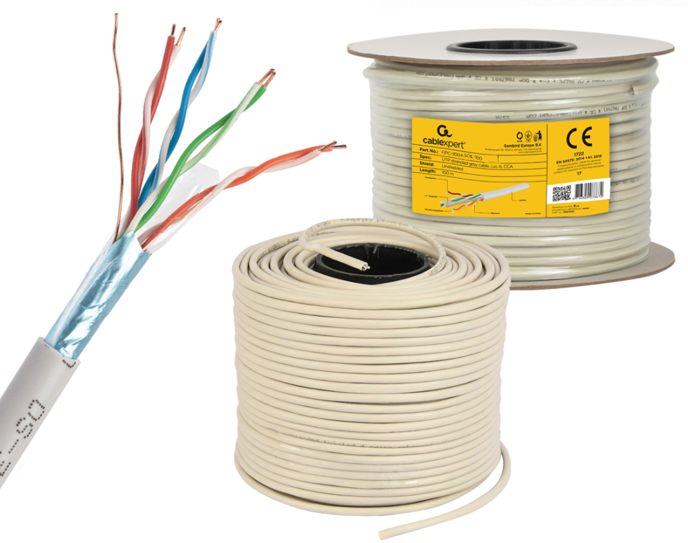 Gembird CAT5e FTP 100m cable de red Gris F/UTP (FTP)