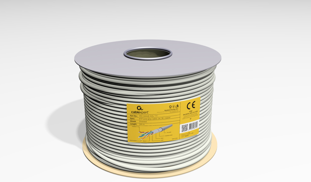 Gembird CAT5e FTP 100m cable de red Gris F/UTP (FTP)
