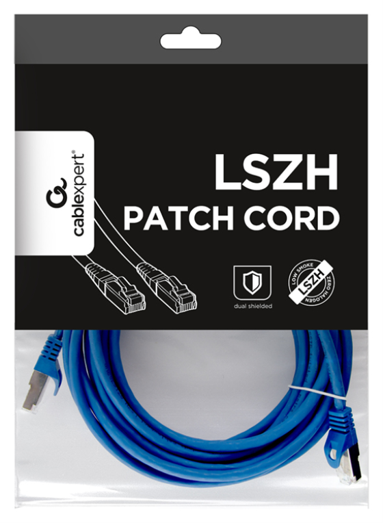 Gembird PP6A-LSZHCU-B-5M cable de red Azul Cat6a S/FTP (S-STP)