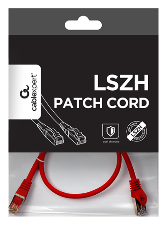 Gembird PP6A-LSZHCU-R-0.5M cable de red Rojo 0,5 m Cat6a S/FTP (S-STP)