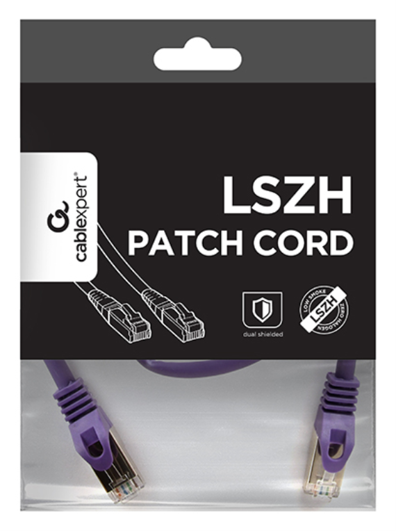 Gembird PP6A-LSZHCU-V-0.5M cable de red Violeta 0,5 m Cat6a S/FTP (S-STP)
