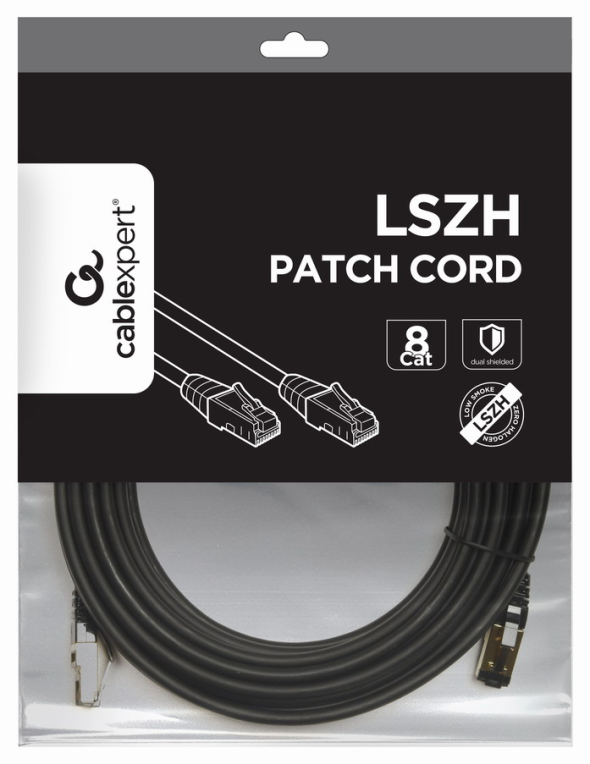Gembird PP8-LSZHCU-BK-10M cable de red Negro Cat8 S/FTP (S-STP)
