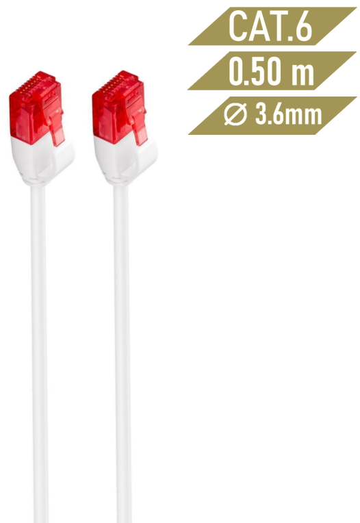 Ewent IM1036 cable de red Blanco 0,5 m Cat6 U/UTP (UTP)