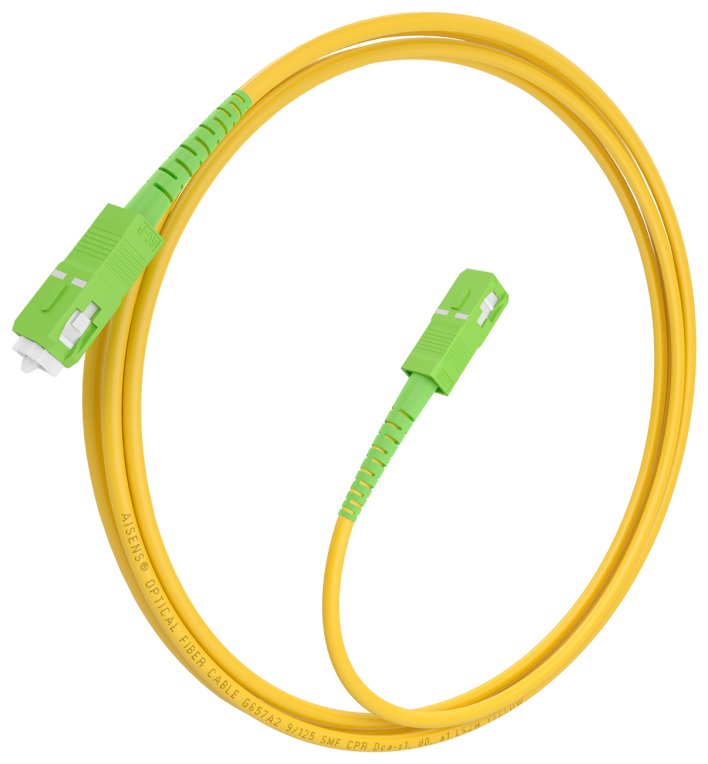 AISENS Cable Fibra Óptica Latiguillo G657A2 3.0 9/125 SMF Simplex CPR DCA LSZH, SC/APC-SC/APC, Amarillo, 3.0m