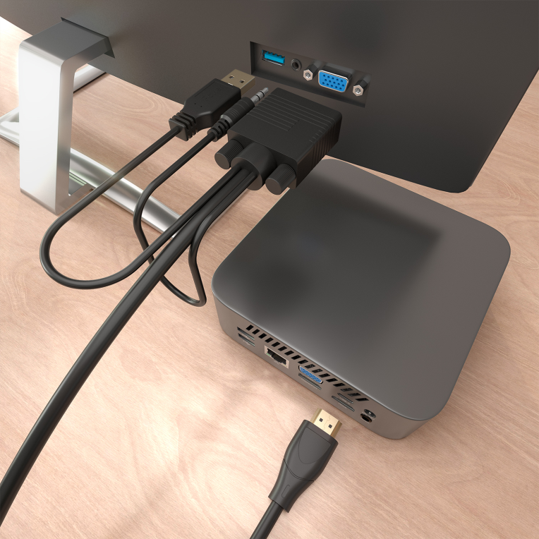 AISENS Cable Conversor HDMI a SVGA+Audio, HDMI A/M-SVGA/M+Jack 3.5/M+USB-A/M, Negro, 1.5m