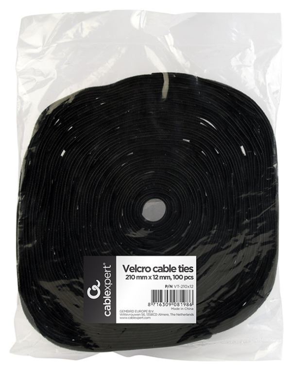 Gembird VT-210X12 presilla Negro 100 pieza(s)