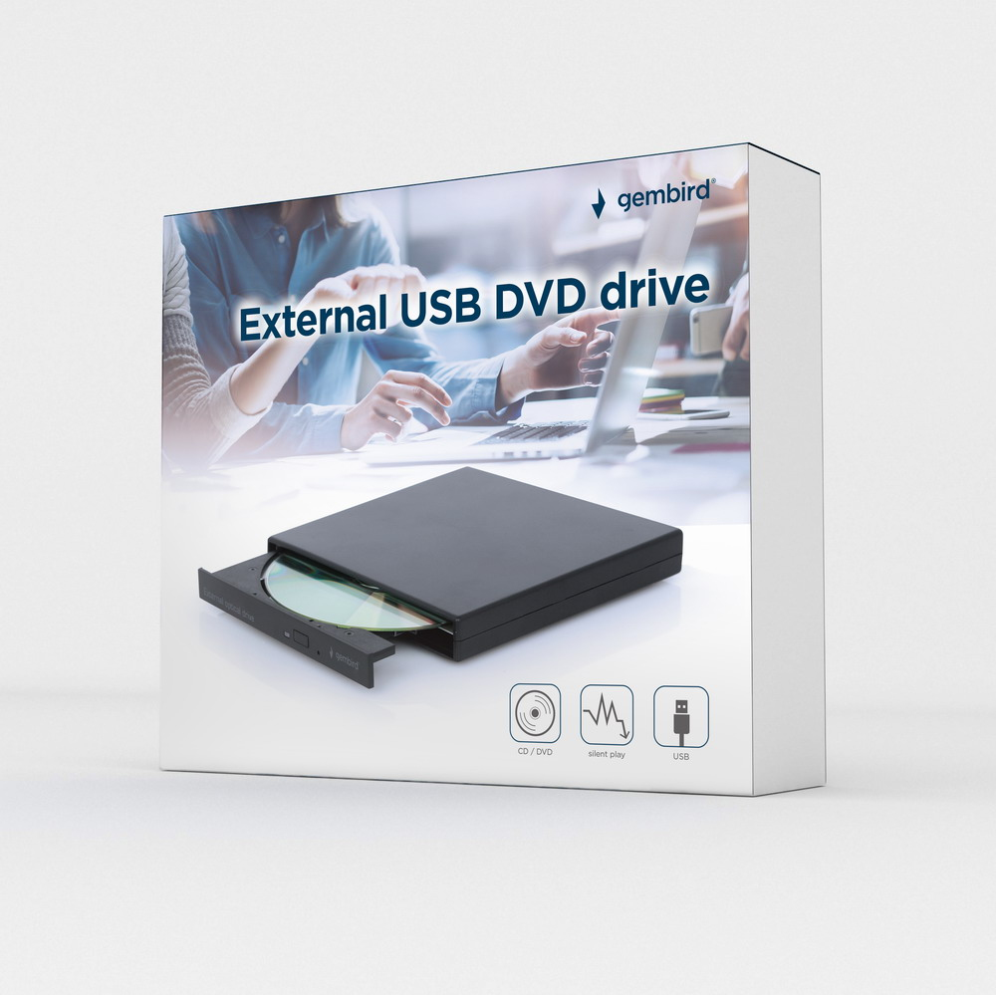 Gembird DVD-USB-04 unidad de disco óptico DVD±RW Negro