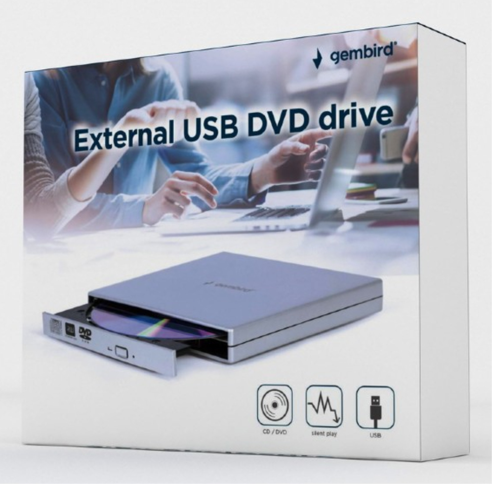 Gembird DVD-USB-021-SV unidad de disco óptico DVD±RW Plata