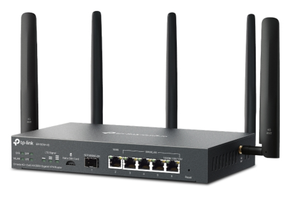 TP-Link Omada ER706W-4G router inalámbrico Gigabit Ethernet Doble banda (2,4 GHz / 5 GHz) Negro