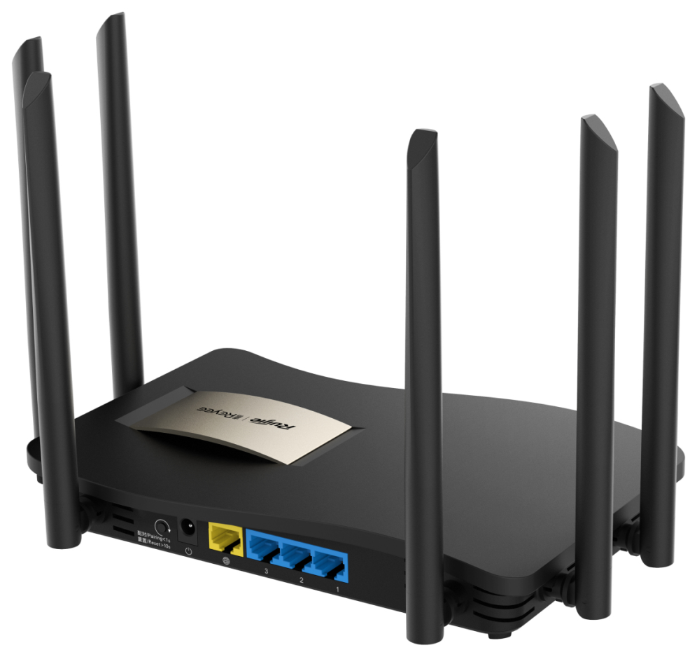 Ruijie Networks RG-EW1200G PRO router inalámbrico Gigabit Ethernet Doble banda (2,4 GHz / 5 GHz) Negro