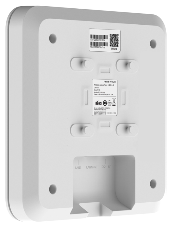 Ruijie Networks RG-RAP2260(G) punto de acceso inalámbrico 1201 Mbit/s Blanco Energía sobre Ethernet (PoE)