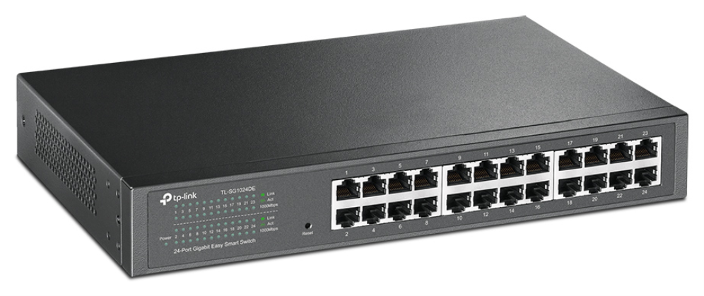 TP-Link TL-SG1024DE Gestionado L2 Gigabit Ethernet (10/100/1000) 1U Negro