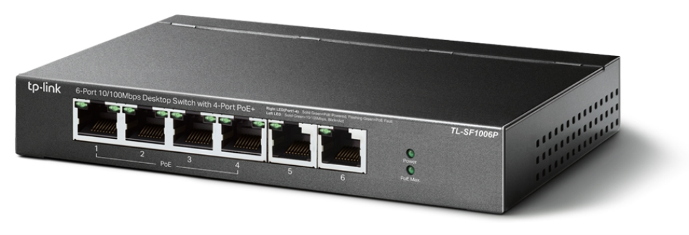 TP-Link TL-SF1006P switch No administrado Fast Ethernet (10/100) Energía sobre Ethernet (PoE) Negro