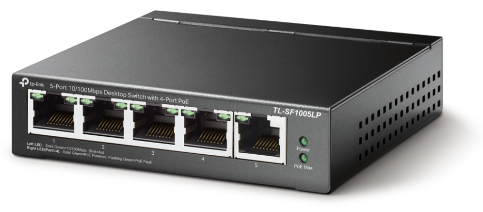 TP-Link TL-SF1005LP switch No administrado Fast Ethernet (10/100) Energía sobre Ethernet (PoE) Negro
